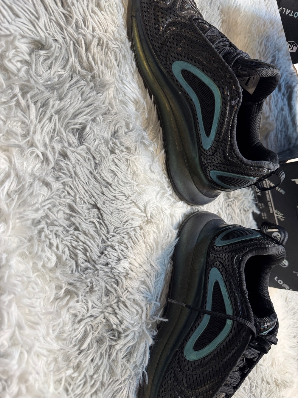 Nike Kids Black Sneakers with Teal Accents - Picture 3 of 6